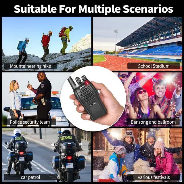 Alt view image 6 of 7 - KEHIPI 666S walkie talkies Long Range Rechargeable for Adults with Headphones and Li-ion Battery,2 Way radios has VOX/Noise Reduction/TOT/Flashlight/Monitoring/Scan Function4 Pack