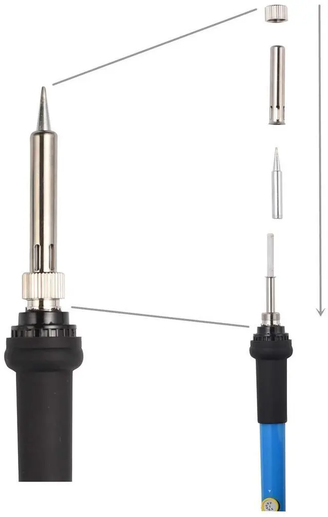 Alt view image 4 of 6 - KEHIPI Electronics Soldering Iron Kit60W 110V Adjustable Temperature Welding Tool Set, 5pcs Different Soldering Tips, Stand