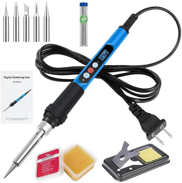 Main image of KEHIPI Soldering Iron Kit, 90W 110V Fast Heat up LCD Digital Soldering Gun kit with Ceramic Heater, 10 in 1 Adjustable Temperature Soldering Kit with Automatic Sleep Mode