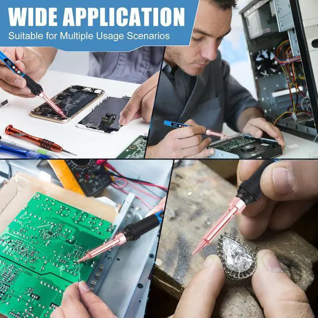 Alt view image 7 of 7 - KEHIPI Soldering Iron Kit, 90W 110V Fast Heat up LCD Digital Soldering Gun kit with Ceramic Heater, 10 in 1 Adjustable Temperature Soldering Kit with Automatic Sleep Mode