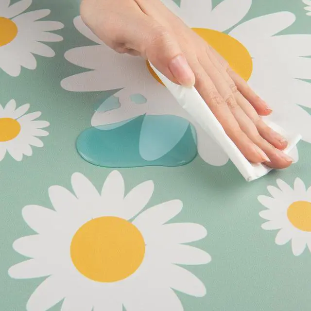 Alt view image 3 of 7 - KEHIPI Large Mouse Pad, Extended Desk Mat for Desktop, PU Leather Waterproof Gaming Mousepad, Computer Desk Accessories Protector Writing Pads for School Office Home 31.5" x 15.7" - Sunny Daisies