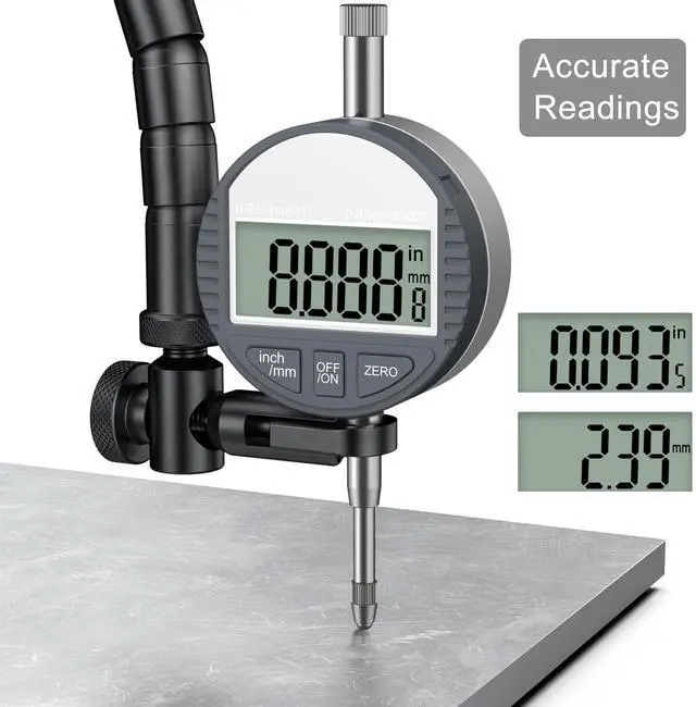 Alt view image 2 of 7 - KEHIPI Dial Indicator Magnetic Base, Digital Dial Indicator Tools Set for Alignment, Precise Measurement Tool with Flex Arm Base and Indicator Combo