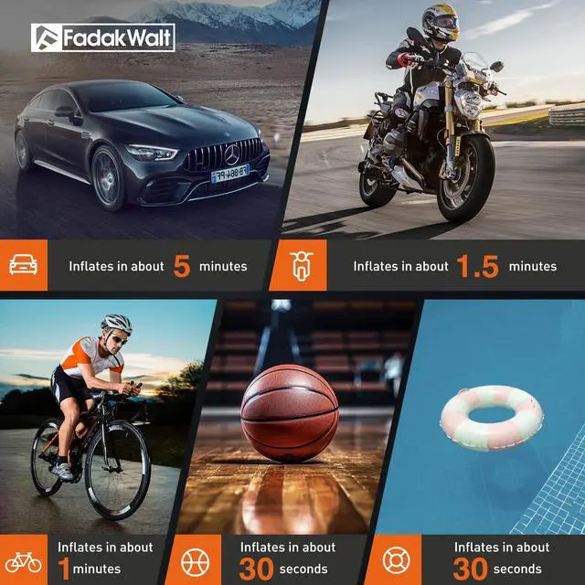 Alt view image 2 of 5 - KEHIPI Tire Inflator Portable Air Compressor, 150 PSI Cordless Air Pump with Digital Pressure Gauge, LED Light, Auto Shut-Off, for Car, Motorcycle, Bike, Ball  Not for Truck Tires