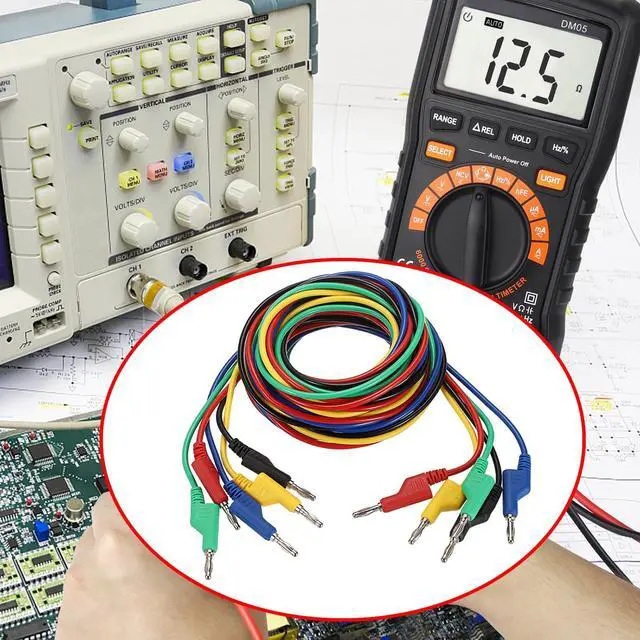 Alt view image 2 of 7 - KEHIPI 5Pcs Banana to Banana Plug Test Lead, 4mm Stackable Banana Plug Wire Test Cable Lead for Multimeter, Electrical Test Wire 1000V/15A 9.8 Ft/3M