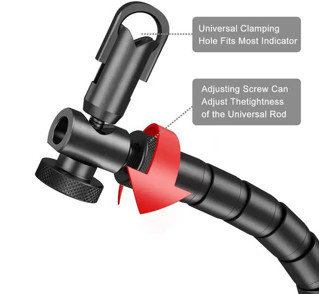 Alt view image 3 of 6 - KEHIPI Indicator Magnetic Base and Flex Arm Combo, 360 Deg Flexible Stem Holder for Digital Dial Indicator Gauge, Premium Disc and Rotor/Ball Joint Gage for Precision Measurements