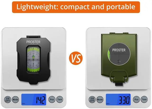 Alt view image 3 of 7 - KEHIPI IP54 Hiking Compass Professional Military Compass Aluminum Alloy Camping Compass Waterproof with Sighting Clinometer