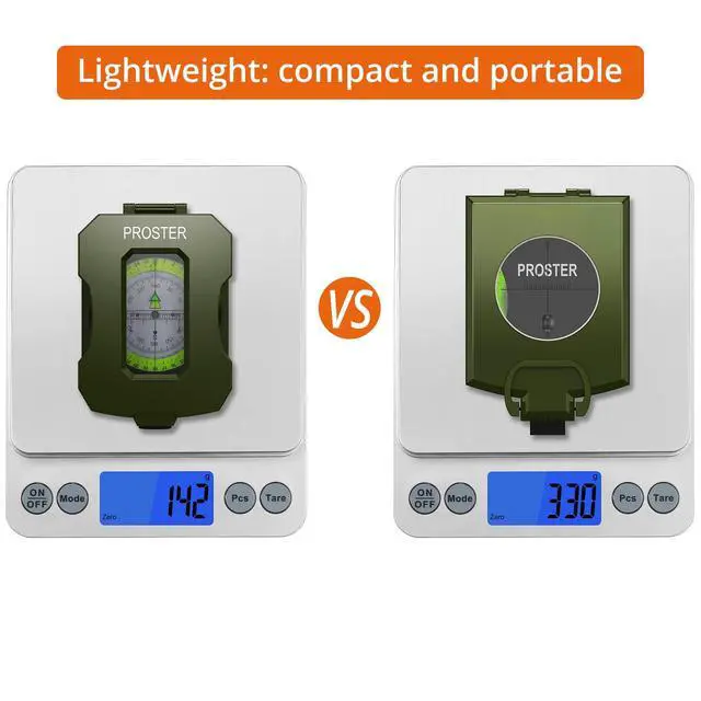 Alt view image 3 of 7 - KEHIPI IP54 Hiking Compass - Professional Military Compass with Sighting Clinometer Aluminum Alloy Camping Compass Waterproof with Carry Bag