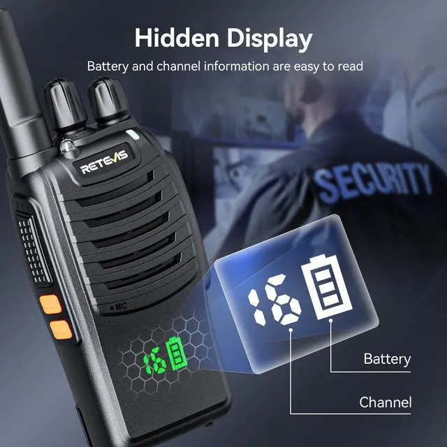 Alt view image 2 of 7 - KEHIPI H777H Two Way Radios Long Range Rechargeable,Compact Walkie Talkies,Intuitive,Channel,Power Display,USB-C Charging,Hands Free,Business radios for Manufacturer,Healthcare,School (20 Pack)