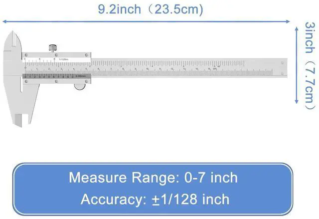 Alt view image 5 of 7 - KEHIPI Vernier Caliper 6 Inch, 6" Non Digital Caliper, 0-6Inch/0-150mm, 1/128 inch/0.05mm High Precision Caliper, Measuring Caliper Tool