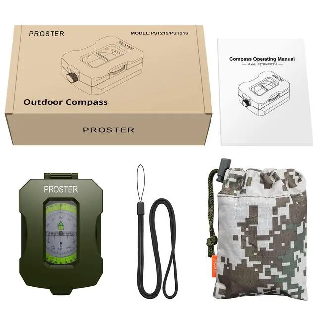 Alt view image 7 of 7 - KEHIPI IP54 Hiking Compass - Professional Military Compass with Sighting Clinometer Aluminum Alloy Camping Compass Waterproof with Carry Bag