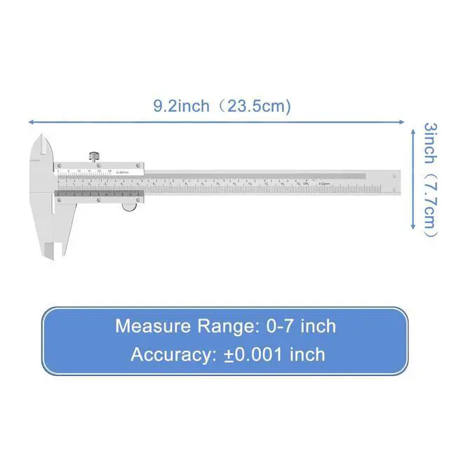 Alt view image 3 of 7 - KEHIPI Vernier Caliper 6 Inch + Stainless Steel Feeler Gauge 32 Blade, 6" Stainless Steel Non Digital Caliper, 0-6Inch/0-150mm0.02mm/0.001" High Precision Caliper