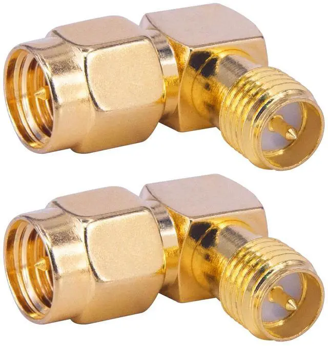 Alt view image 3 of 6 - KEHIPI 2-Pack SMA 90 Degree Adapter SMA Male to RPSMA Female Right Angle Connector Elbow RF Coax Adapter for FPV Drone Wi-Fi Antenna Signal Booster Repeaters Radio