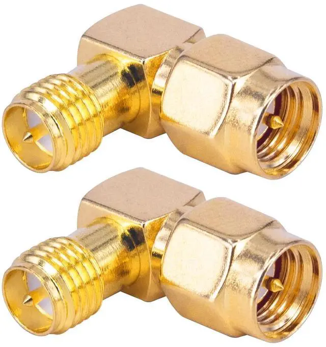 Alt view image 4 of 6 - KEHIPI 2-Pack SMA 90 Degree Adapter SMA Male to RPSMA Female Right Angle Connector Elbow RF Coax Adapter for FPV Drone Wi-Fi Antenna Signal Booster Repeaters Radio