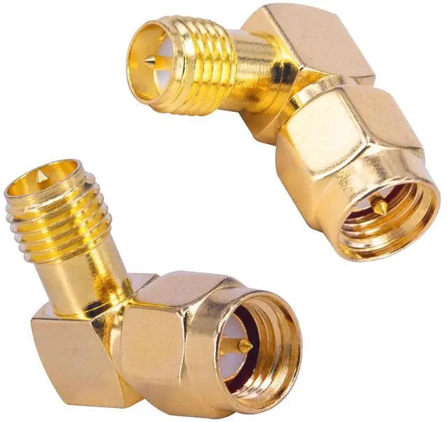 Alt view image 5 of 6 - KEHIPI 2-Pack SMA 90 Degree Adapter SMA Male to RPSMA Female Right Angle Connector Elbow RF Coax Adapter for FPV Drone Wi-Fi Antenna Signal Booster Repeaters Radio