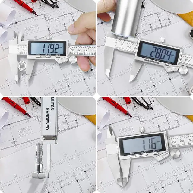 Alt view image 3 of 7 - KEHIPI Digital Caliper, IP54 Waterproof Stainless Steel Caliper Measuring Tool, Vernier Caliper with Huge LCD Screen, Auto - Off Feature, Inch and Millimeter Conversion (6 Inch /150 mm)
