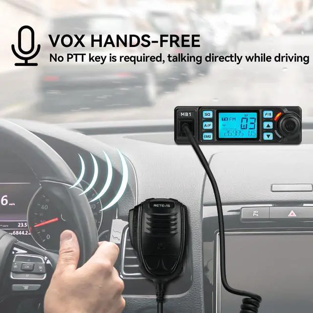 Alt view image 4 of 7 - KEHIPI MB1 40-Channel CB Radio, AM/FM Professional CB Radio with Noise Reduction, Travel Essentials, Instant Channel 9/19, RF Gain, VOX, External Speaker Jack, Easy to Operate Emergency Radio, Black