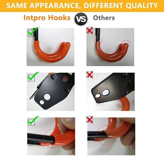 Alt view image 4 of 7 - KEHIPI 12pack Steel Garage Storage Utility Double Hooks Organizer Heavy Duty Wall Mount Tool Holder for Organizing Power Tools Ladders Bulk Items