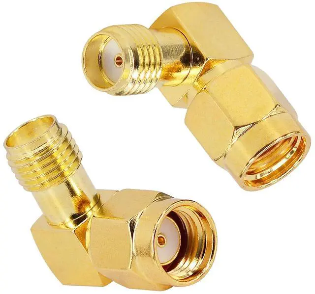 Alt view image 5 of 6 - KEHIPI RP-SMA 90 Degree Adapter RP-SMA Male to SMA Female Right Angle Connector Gold Plated SMA RF Coaxial Connector Elbow for FPV Antenna,Radios,Broadcast Pack of 2