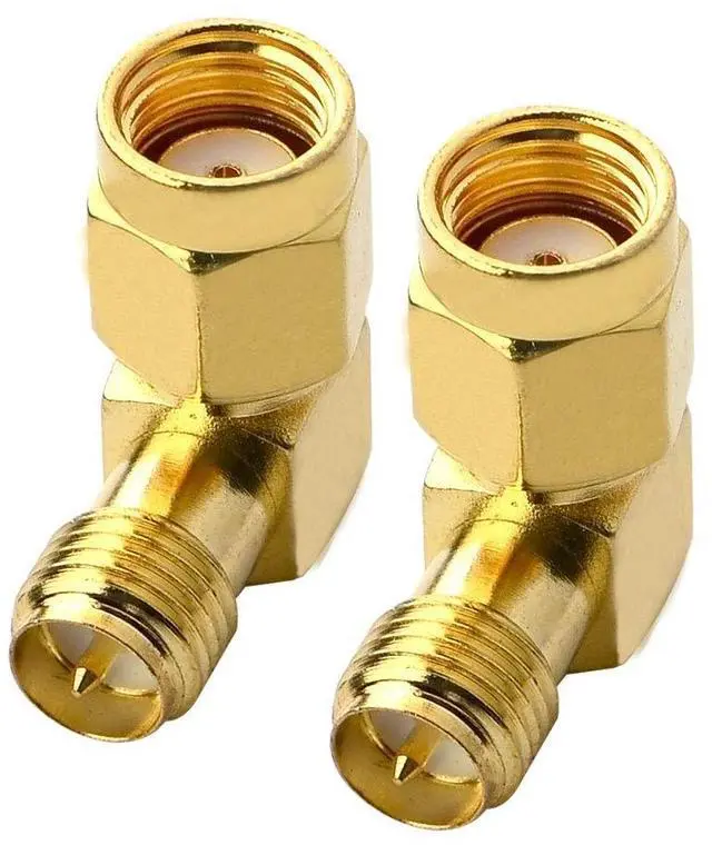 Alt view image 4 of 6 - KEHIPI 90 Degree Reverse Polarity SMA Coax Adapter RP SMA Male to RP-SMA Female Right Angle Connector for Audio FPV Drone Antennas Radio Video 2-Pack