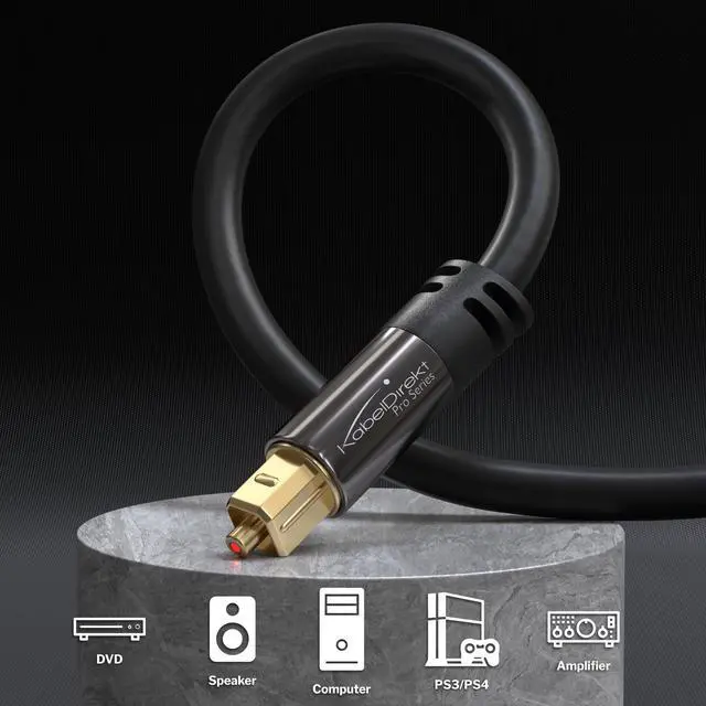 Alt view image 2 of 7 - KEHIPI Optical Audio Cable 6ft Designed in Germany Digital Optical Audio Cable for Soundbar, Fiber Optic, TOSLINK (for soundbars, TV, Stereo Systems, amps, PS4/Xbox One & More)