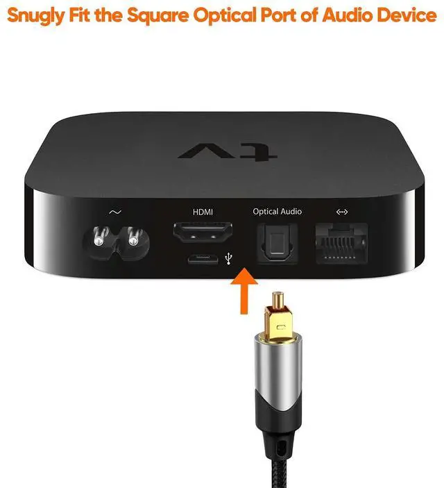 Alt view image 5 of 7 - KEHIPI Optical Audio Cable, 25FT Male SPDIF Cable with Nylon Braided Fiber Optic Cord for Home Theater, Sound Bar, TV, PS4, Xbox, VD/CD & More.Black & Sliver