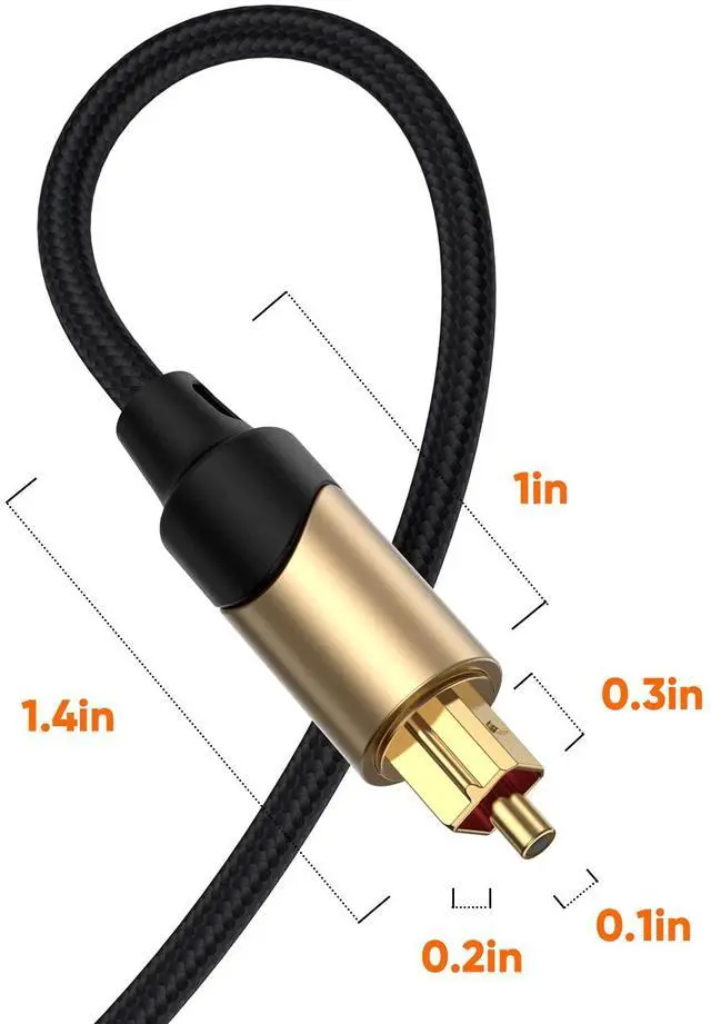 Alt view image 6 of 7 - KEHIPI 10FT Optical Audio Cable, Cable Male to Male Digital Optical Audio Cable with Gold-Plated Connector for Home Theater, Sound Bar, VD/CD Player, Blu-ray Players &More