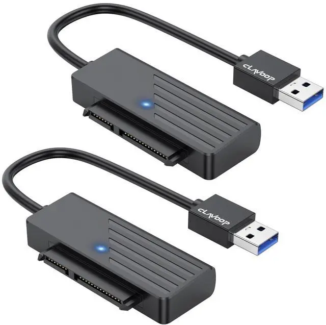 Main image of KEHIPI SATA to USB 3.0 Adapter 2 Pack, USB SATA III Hard Drive to USB Adapter Cable, External Converter Compatible for 2.5 Inch SSD Data Transfer