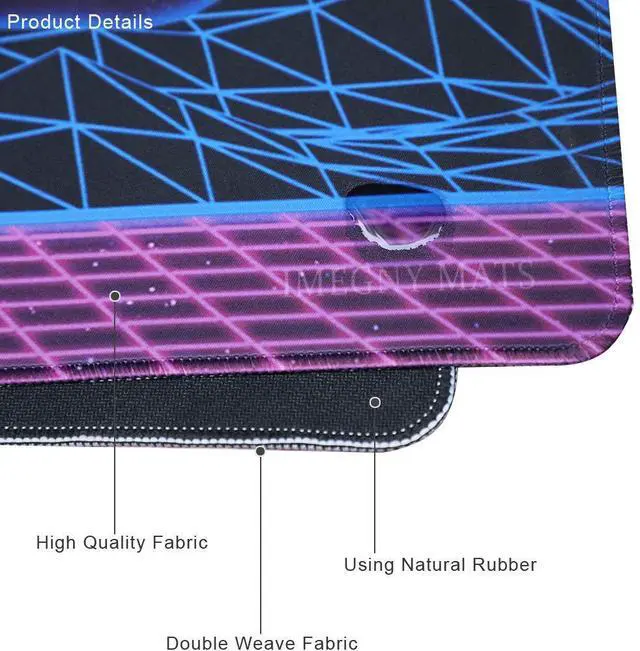 Alt view image 4 of 7 - KEHIPI Large Gaming Mouse Pad, Extended XXL Desk Pad & Non-Slip Rubber Mat for Mice and Keyboard with Stitched Edges 90x40 zisesun011