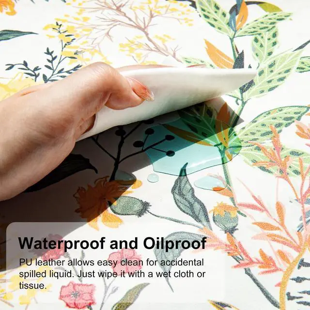 Alt view image 3 of 7 - KEHIPIFloral Large Mouse Pad, Colorful Desk Mat for Desktop, Women Girls Desk Accessories Office Décor, PU Leather Waterproof Big Gaming Mousepad, Blooming Flowers Desk Pad Computer Mat, 31.5" x 15.7"