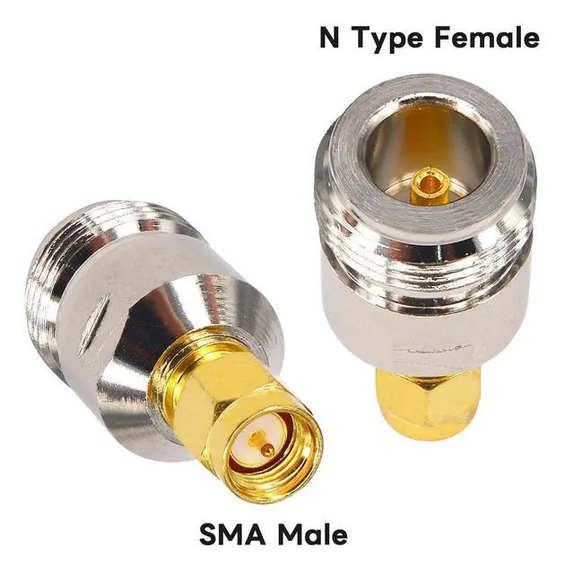 Alt view image 2 of 6 - KEHIPI RF Coax Antenna Adapter N Type Female to SMA Male(Pin) Coaxial Cable Connector Converter for Antennas Broadcast Radios WiFi Pack of 2