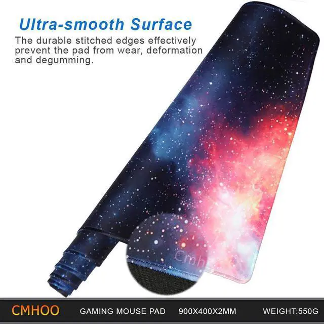 Alt view image 4 of 7 - KEHIPI XXL Professional Large Mouse Pad & Computer Game Mouse Mat (35.4x15.7x0.1IN, 90x40 sky002)