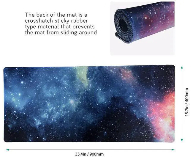 Alt view image 2 of 7 - KEHIPI XXL Professional Large Mouse Pad & Computer Game Mouse Mat (35.4x15.7x0.1IN, 90x40 sky002)