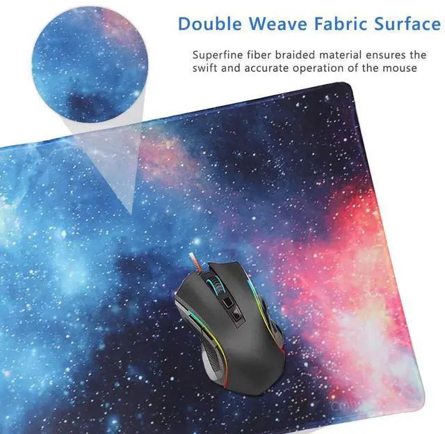 Alt view image 3 of 7 - KEHIPI XXL Professional Large Mouse Pad & Computer Game Mouse Mat (35.4x15.7x0.1IN, 90x40 sky002)