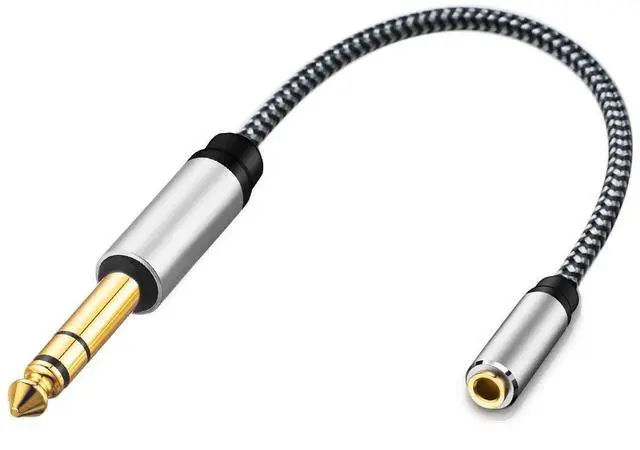 Main image of KEHIPI 3.5mm to 1/4 Adapter, 6.35mm 1/4" Male to 3.5mm 1/8" Female TRS Stereo Audio Cable, Nylon Braid Compatible for Amplifiers, Guitar, Piano, Home Theater Devices