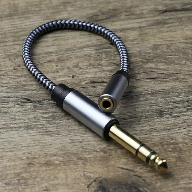 Alt view image 3 of 7 - KEHIPI 3.5mm to 1/4 Adapter, 6.35mm 1/4" Male to 3.5mm 1/8" Female TRS Stereo Audio Cable, Nylon Braid Compatible for Amplifiers, Guitar, Piano, Home Theater Devices