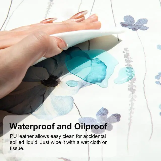 Alt view image 3 of 7 - KEHIPI Large Mouse Pad for Desk, Floral Desk Mat for Desktop, Women Girls Office Décor Desk Accessories, PU Leather Waterproof Gaming Mousepad, Watercolor Flowers Desk Pad Computer Mat, 31.5" x 15.7"