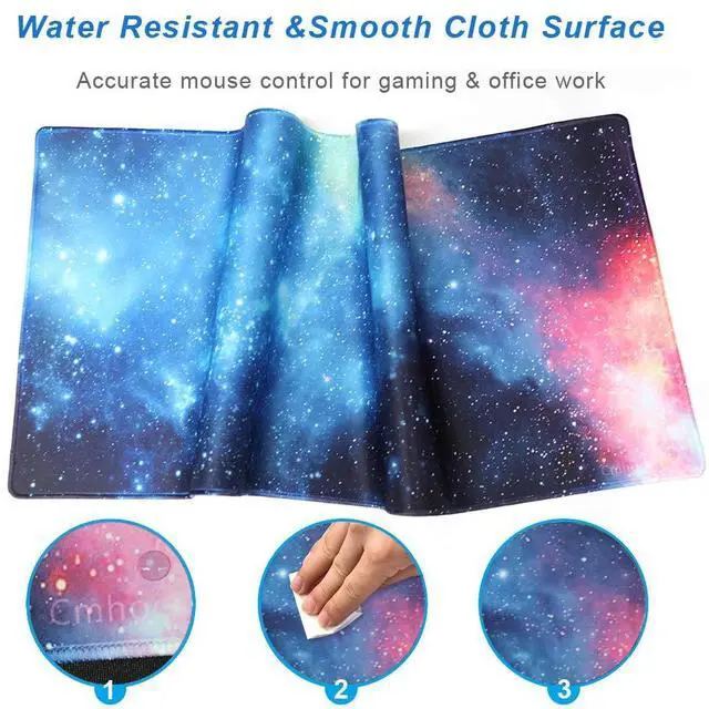 Alt view image 5 of 7 - KEHIPI XXL Professional Large Mouse Pad & Computer Game Mouse Mat (35.4x15.7x0.1IN, 90x40 sky002)