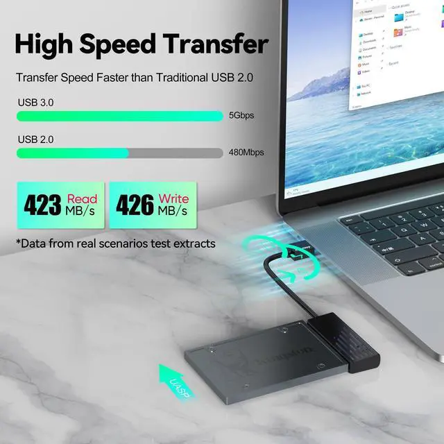 Alt view image 2 of 7 - KEHIPI SATA to USB 3.0 Adapter 2 Pack, USB SATA III Hard Drive to USB Adapter Cable, External Converter Compatible for 2.5 Inch SSD Data Transfer