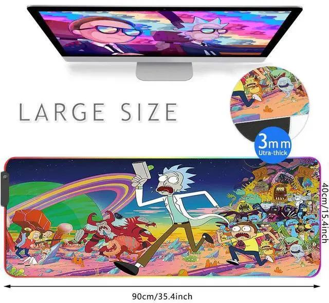 Alt view image 2 of 6 - KEHIPI RGB Mouse Pad, Large Extended Soft Led Mouse Mat with Different Lighting Modes, 900 x 400mm / 35.4 * 15.7Inch