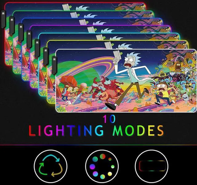 Alt view image 3 of 6 - KEHIPI RGB Mouse Pad, Large Extended Soft Led Mouse Mat with Different Lighting Modes, 900 x 400mm / 35.4 * 15.7Inch