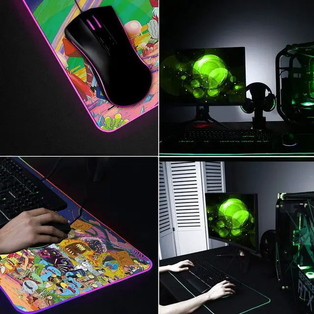 Alt view image 5 of 6 - KEHIPI RGB Mouse Pad, Large Extended Soft Led Mouse Mat with Different Lighting Modes, 900 x 400mm / 35.4 * 15.7Inch