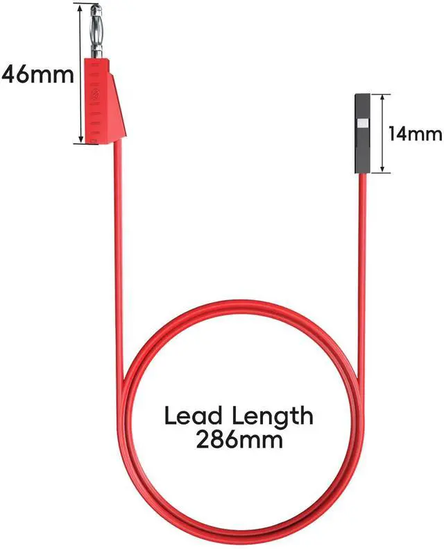 Alt view image 2 of 7 - KEHIPI Stackable Banana Plug to Breadboard Female Jumper Wires Soft Flexible Silicone Test Leads for Electrical Testing (Pack of 2)