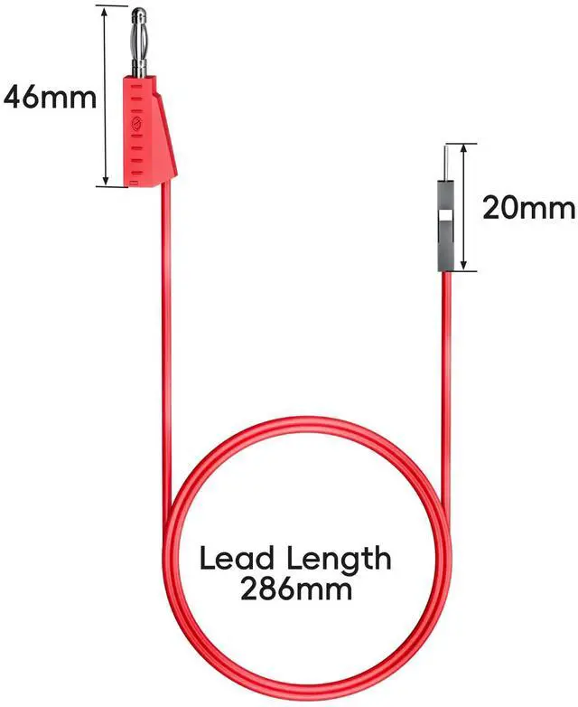 Alt view image 2 of 7 - KEHIPI Stackable Banana Plug to Breadboard Male Jumper Wires Soft Flexible Silicone Test Leads for Electrical Testing (Pack of 2)