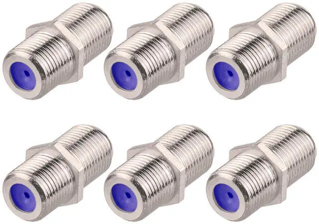 Main image of KEHIPI 3GHz Coaxial Cable Connector Nickel Plated, Coax Female to Female Connector for RG6/RG59 Coaxial Cable Extend, 6 Pack