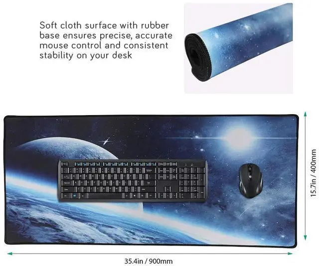 Alt view image 2 of 7 - KEHIPI XXL Professional Large Mouse Pad & Computer Game Mouse Mat (35.4x15.7x0.1IN, 90x40 Space)