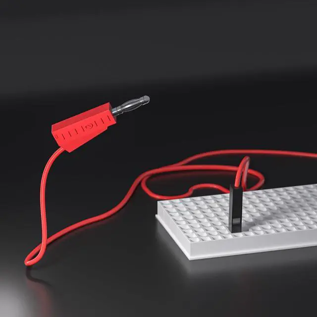 Alt view image 7 of 7 - KEHIPI Stackable Banana Plug to Breadboard Male Jumper Wires Soft Flexible Silicone Test Leads for Electrical Testing (Pack of 2)