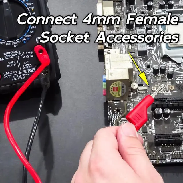 Alt view image 5 of 5 - KEHIPI 5PCS Stackable Banana to Banana Plug Test Leads Soft Electrical Test Cable Wire 6.56ft/2m for Multimeter 1000V 15A