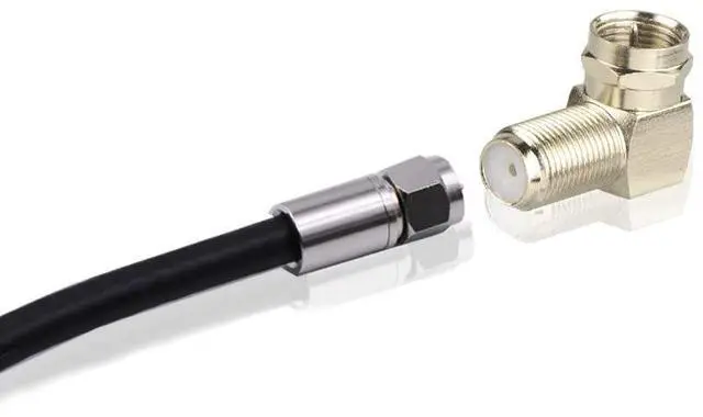 Alt view image 6 of 6 - KEHIPI 90 Degree Coaxial Connector F Type Female to Male RG6 Adapter Right Angle Coaxial Cable Connector 90 Degree Elbow 2 Pack