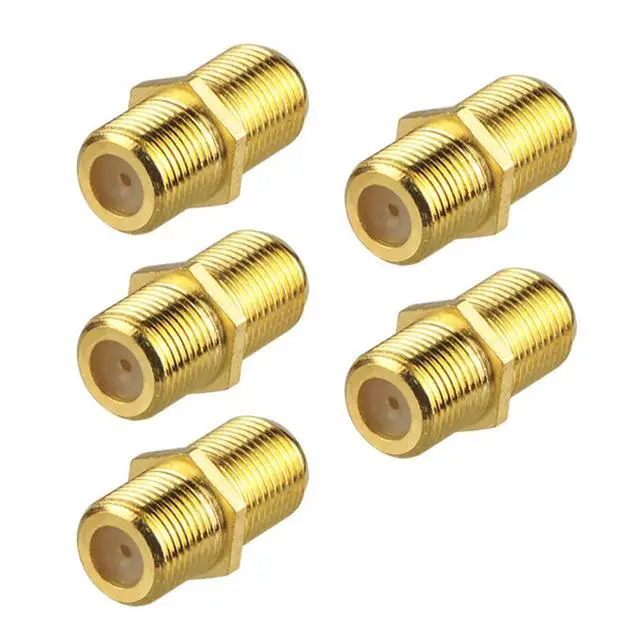 Main image of KEHIPI Coaxial Cable Connector, RG6 F-Type Gold Plated Adapter Female to Female Coax Extender TV Cables, 5-Pack