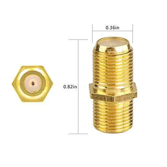 Alt view image 4 of 6 - KEHIPI Coaxial Cable Connector, RG6 F-Type Gold Plated Adapter Female to Female Coax Extender TV Cables, 5-Pack